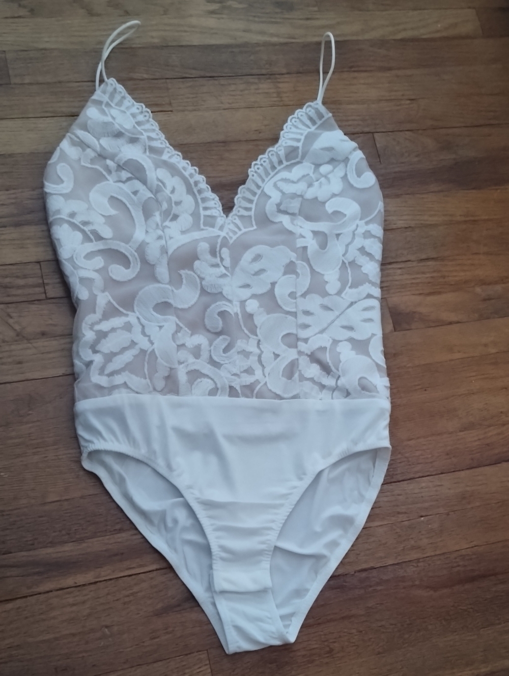 Hello Molly White Lace Bodysuit One-Piece